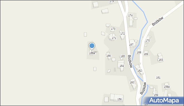 Bożków, Bożków, 166a, mapa Bożków