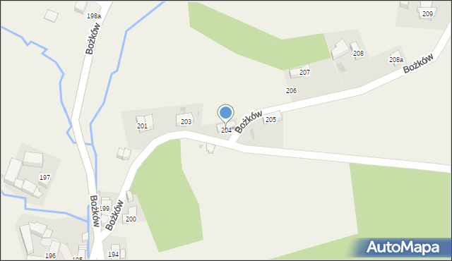 Bożków, Bożków, 204, mapa Bożków