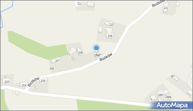 Bożków, Bożków, 208a, mapa Bożków