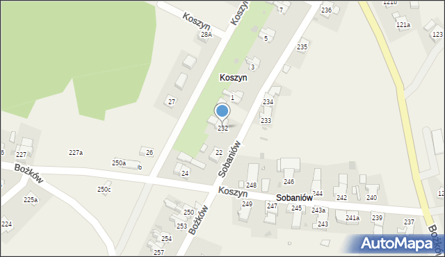 Bożków, Bożków, 232, mapa Bożków