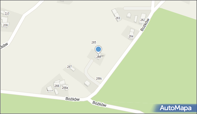 Bożków, Bożków, 266, mapa Bożków