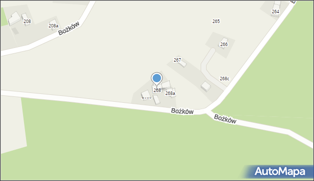Bożków, Bożków, 268, mapa Bożków