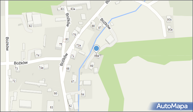 Bożków, Bożków, 69a, mapa Bożków