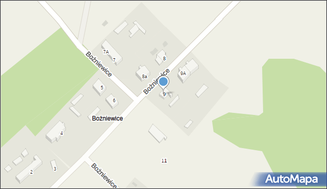 Bożniewice, Bożniewice, 9, mapa Bożniewice