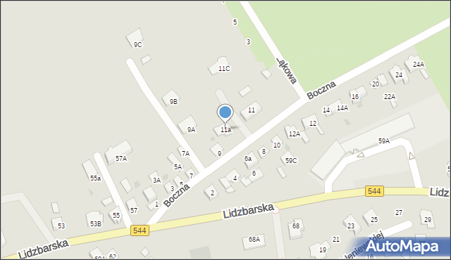 Brodnica, Boczna, 11a, mapa Brodnica