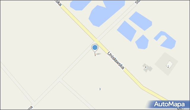 Bruki Unisławskie, Boczna, 1, mapa Bruki Unisławskie