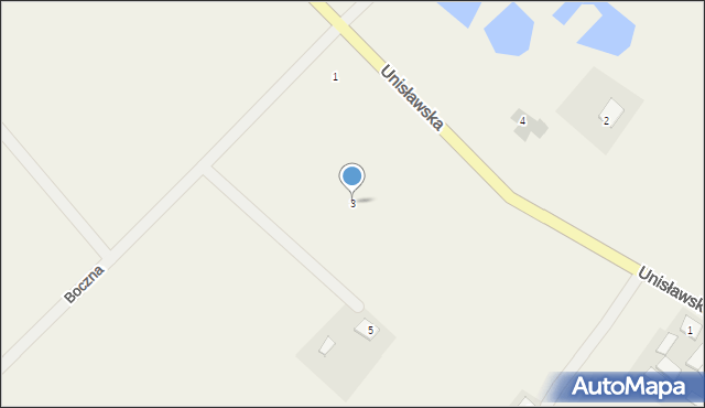 Bruki Unisławskie, Boczna, 3, mapa Bruki Unisławskie