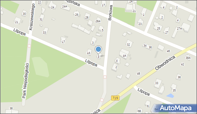 Brwinów, Borkowa, 1, mapa Brwinów