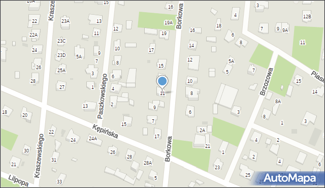 Brwinów, Borkowa, 11, mapa Brwinów