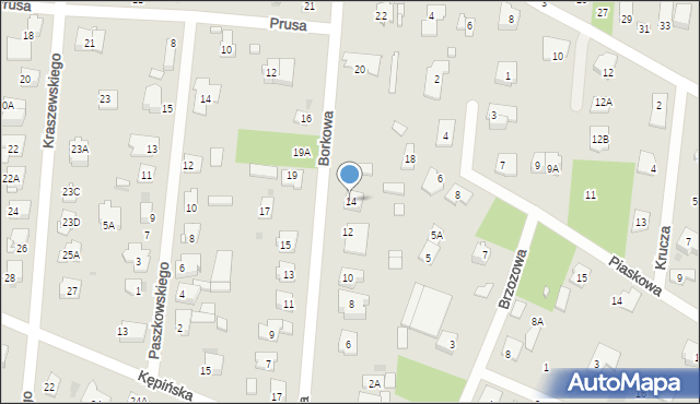 Brwinów, Borkowa, 14, mapa Brwinów