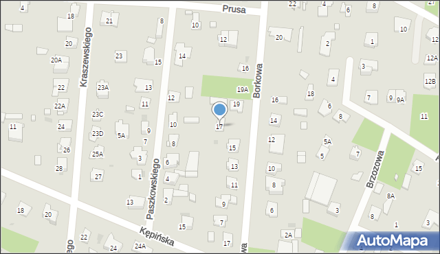 Brwinów, Borkowa, 17, mapa Brwinów