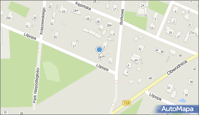 Brwinów, Borkowa, 1A, mapa Brwinów