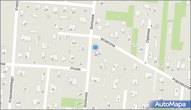 Brwinów, Borkowa, 24, mapa Brwinów