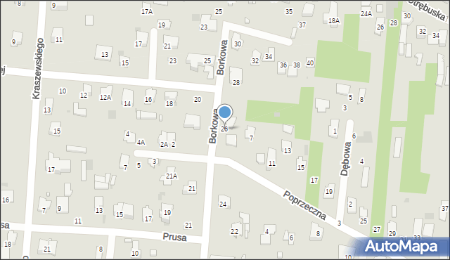 Brwinów, Borkowa, 26, mapa Brwinów