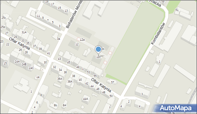 Brzeg, Bohaterów Monte Cassino, 12c, mapa Brzeg