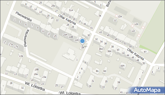 Brzeg, Bohaterów Monte Cassino, 1a, mapa Brzeg