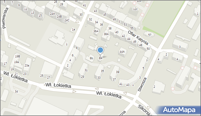 Brzeg, Bohaterów Monte Cassino, 8A, mapa Brzeg