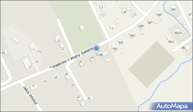 Brzozów, Bohaterów II Wojny Światowej, 36, mapa Brzozów