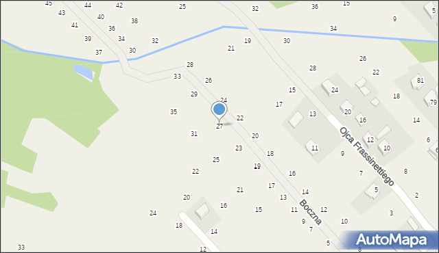 Brzozówka, Boczna, 27, mapa Brzozówka