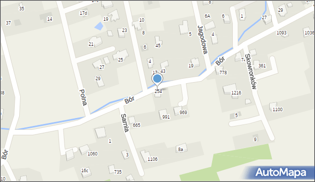 Buczkowice, Bór, 254, mapa Buczkowice