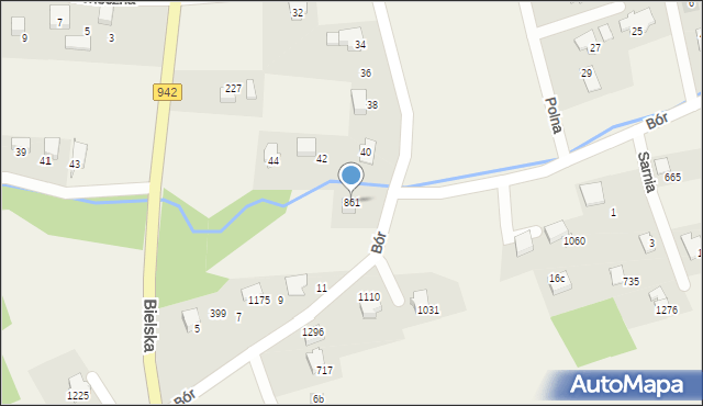 Buczkowice, Bór, 861, mapa Buczkowice