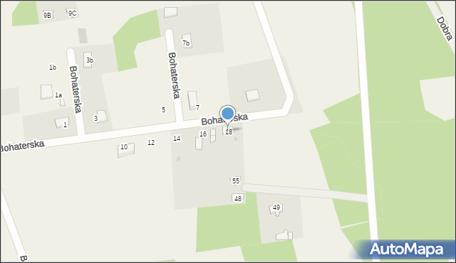 Budy Zosine, Bohaterska, 18, mapa Budy Zosine