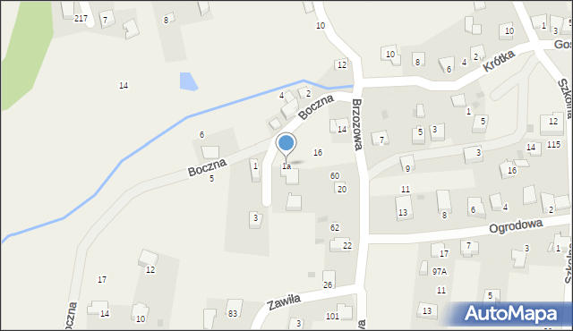 Buków, Boczna, 1a, mapa Buków