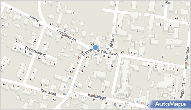 Busko-Zdrój, Bohaterów Warszawy, 37, mapa Busko-Zdrój