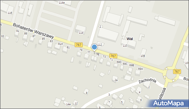 Busko-Zdrój, Bohaterów Warszawy, 75A, mapa Busko-Zdrój