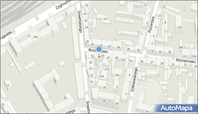 Bydgoszcz, Bocianowo, 49, mapa Bydgoszczy