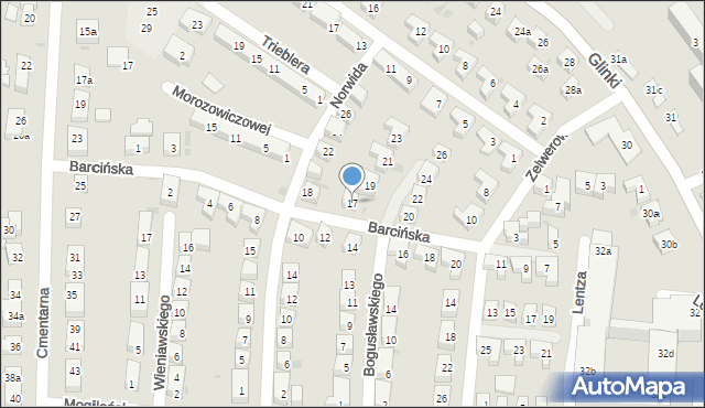 Bydgoszcz, Bogusławskiego Wojciecha, 17, mapa Bydgoszczy