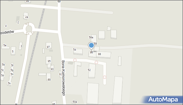 Bydgoszcz, Bora-Komorowskiego Tadeusza, gen., 86, mapa Bydgoszczy