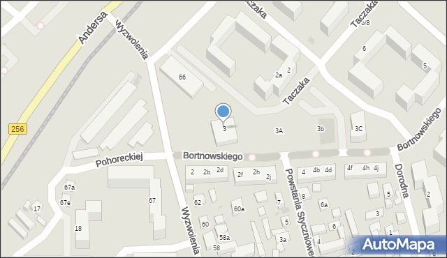 Bydgoszcz, Bortnowskiego Władysława, gen., 3, mapa Bydgoszczy