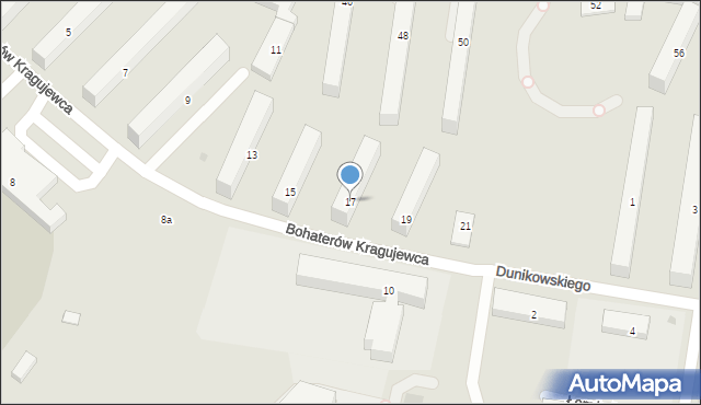 Bydgoszcz, Bohaterów Kragujewca, 17, mapa Bydgoszczy