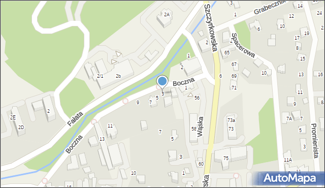 Bystra, Boczna, 3, mapa Bystra