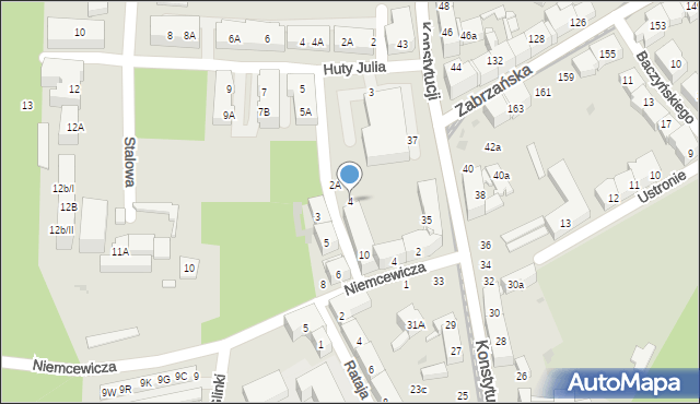 Bytom, Bolesława Krzywoustego, 4, mapa Bytomia