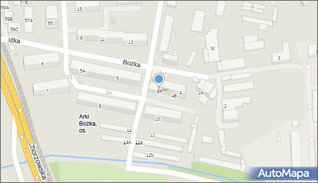 Bytom, Bożka Arki, 4A, mapa Bytomia
