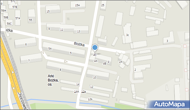 Bytom, Bożka Arki, 4C, mapa Bytomia