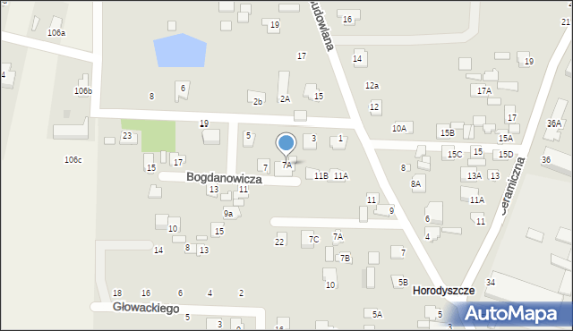 Chełm, Bogdanowicza Kazimierza, 7A, mapa Chełma