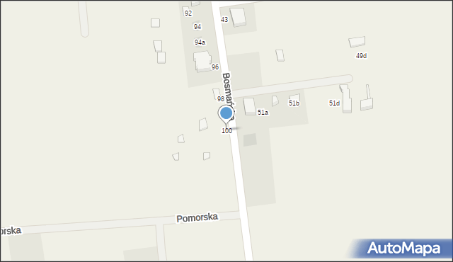 Chłopy, Bosmańska, 100, mapa Chłopy