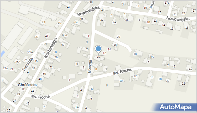 Chróścice, Boczna, 10, mapa Chróścice