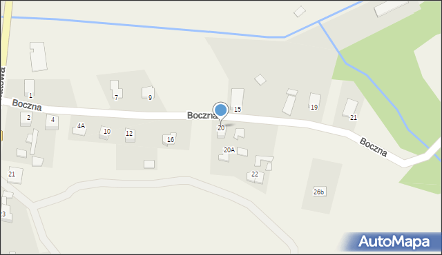 Chruszczobród, Boczna, 20, mapa Chruszczobród