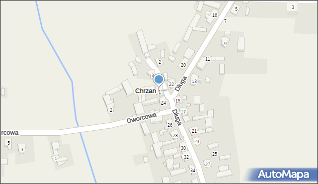Chrzan, Boczna, 1, mapa Chrzan