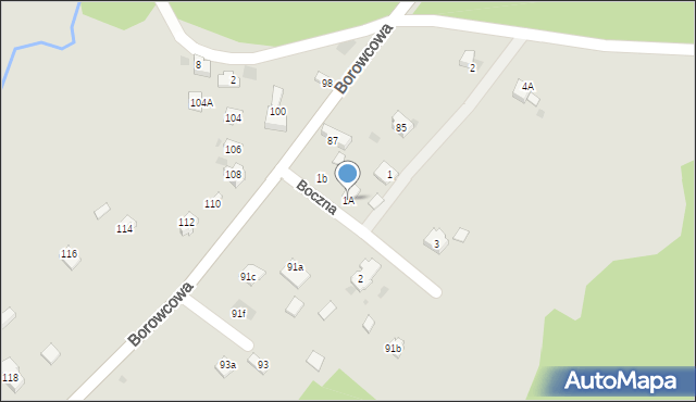 Chrzanów, Boczna, 1A, mapa Chrzanów