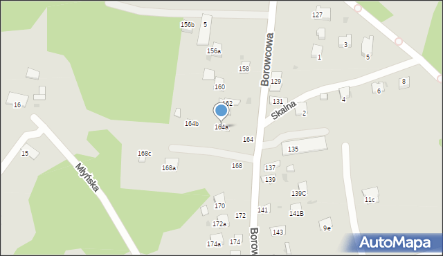 Chrzanów, Borowcowa, 164a, mapa Chrzanów