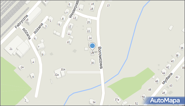 Chrzanów, Borowcowa, 28, mapa Chrzanów