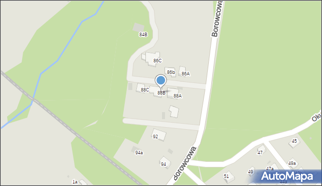 Chrzanów, Borowcowa, 88B, mapa Chrzanów
