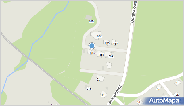 Chrzanów, Borowcowa, 88C, mapa Chrzanów