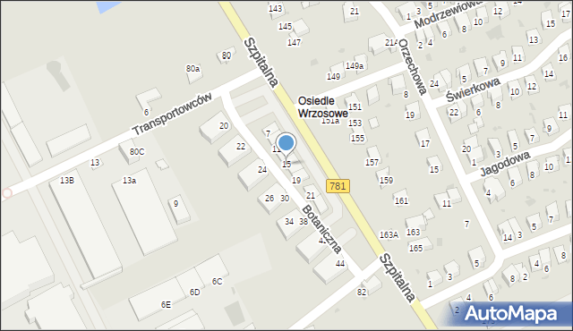 Chrzanów, Botaniczna, 15, mapa Chrzanów