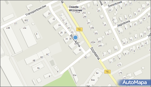 Chrzanów, Botaniczna, 42, mapa Chrzanów